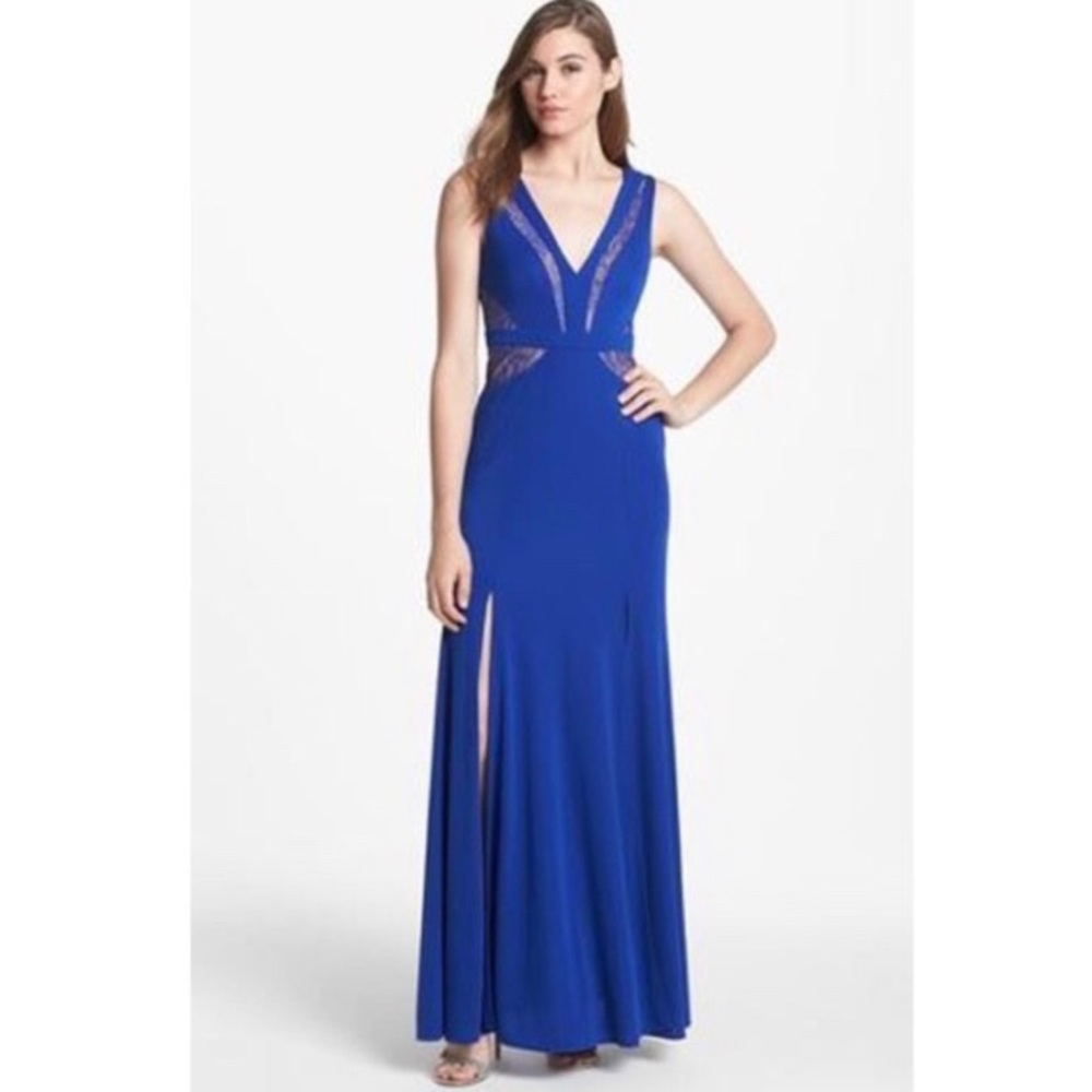 BCBGmaxazria  Gorgeous V Neck Maxi Gown